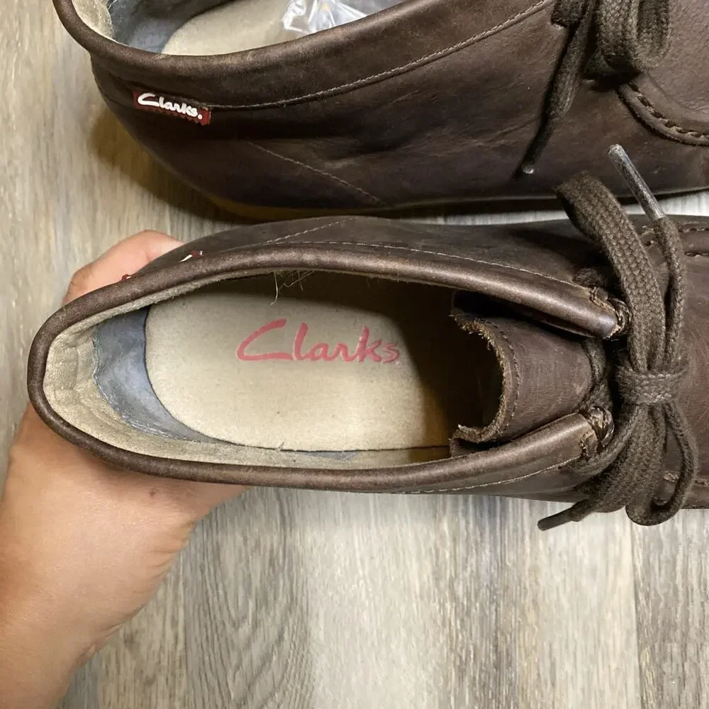 Clarks Stinson Hi Chukka Shoes Mens 11 Brown Leather